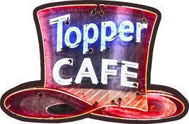 Topper Cafe Laser Cut Metal Advertising Sign - $69.25