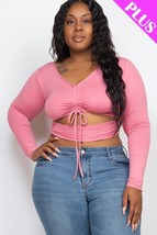 Plus Size Drawstring Ruched Cutout Crop Top 1XL - £12.90 GBP+