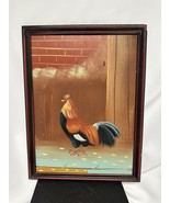 vintage original painting Chicken Hen Farm Folk Art Acrylic - £32.83 GBP