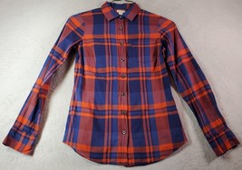 J.CREW Shirt Womens Size 2XS Multi Plaid Cotton Long Sleeve Collared Button Down - £9.60 GBP