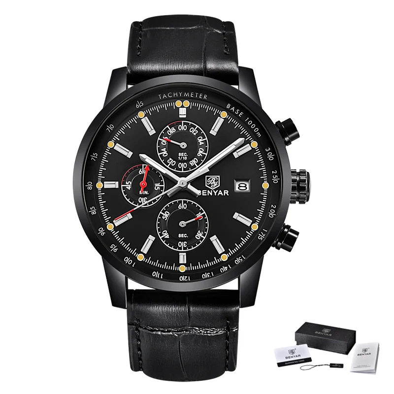 Benyar Design 2024 New Men&#39;s Simple Everyday Automatic Watch Waterproof Leather  - £108.63 GBP