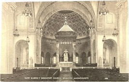 Saint Gabriel&#39;s Monastery Church, Brighton, Massachusetts, vintage postcard - $11.99
