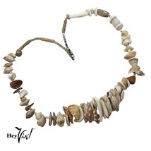 Vintage Shell and Bead Necklace Summer Beach Down the Shore Style 24&quot; - ... - £20.45 GBP