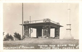 Postcard Rppc Pawnee Rock State Park Monument Kansas Santa Fe Trail Pavalion B5 - £12.42 GBP