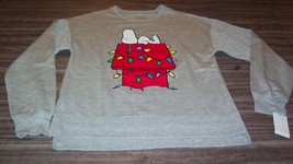 Women&#39;s Teen P EAN Uts Snoopy Christmas Lights Crew Sweatshirt Small New w/ Tag - £23.94 GBP