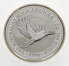1996 Australia $1 Silver Coin 1oz Kookaburra (BU Condition) KM# 289.1 - $237.64