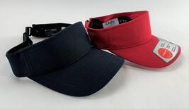2 Pack Lids Sun Visors 110 Mini Pique Comfort Flex-Fit Visor Caps Red &amp; ... - $9.99