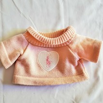 Polo Ralph Lauren Pink Heart Pony Logo Sweater 18&quot; Doll Size American Girl BABW - £23.73 GBP