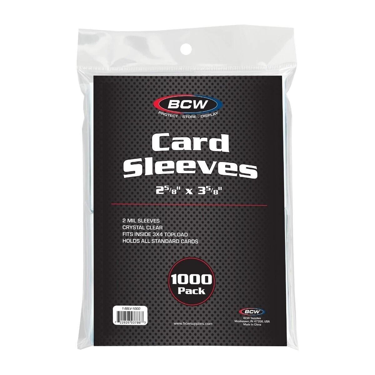 1 pack of 1000 BCW Clear Standard Sized Card Sleeves