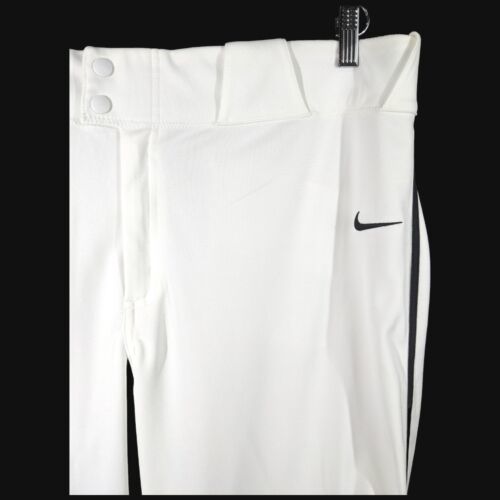 White Nike Baseball Pants with Black Stripes 3XL XXXL 44x33 Belt Loops Pockets - $40.00