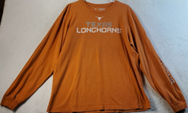 NCCA Texas Longhorns Shirt Football Apparel Men Large Brown Cotton Raglan Sleeve - £10.92 GBP