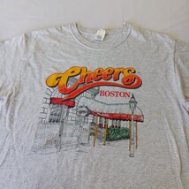 Gildan Heavy Cotton CHEERS BOSTON Youth Gray Cotton Graphic T-Shirt Size Large image 9