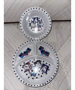 1993 Hanna-Barbera Fred Flintstone Scooby Doo hard plastic Plate &amp; Bowl Set - $40.94 CAD