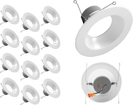 NICOR Lighting DLR56609120SWH-12PK DLR(v6) Recessed LED Downlight, 5/6, White - £227.00 GBP