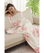 Pink Bow Printed Cozy Soft Throw Blanket - $57.68
