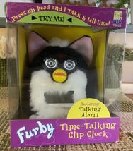 FURBY Time-Talking Clip ALARM CLOCK Tuxedo 1999 Tiger Electronics UNTEST... - $81.48