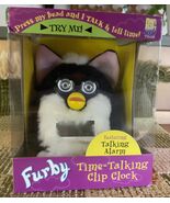 FURBY Time-Talking Clip ALARM CLOCK Tuxedo 1999 Tiger Electronics UNTEST... - $81.48