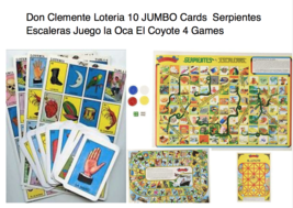 Don Clemente Loteria 10 Jumbo Cards + Serpientes Escaleras Laoca ElCoyot... - £14.67 GBP