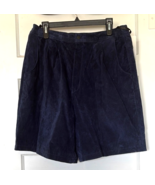 Cedars Woman's Navy Blue Suede Leather Shorts Size 16 - $45.00
