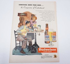 Budweiser Beer Dog Dachshund Magazine Ad Print Design Advertising - $12.86