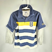 Vintage OshKosh B&#39;gosh Kids Boys Casual Long Sleeve Polo Shirt Mutlicolor Size 4 - £6.33 GBP