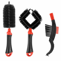 3 Pc Bike Cleaning System Claw Brush Chain Brake Tire Universal Bicycle Brushes - £14.46 GBP