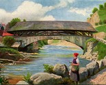 Vtg Postcard Artist Signed H Hoffmann Covered Bridge Murg Schwarzwald Ge... - $7.97