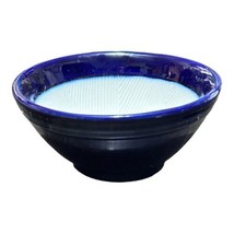 Vintage 5.5&quot; Ceramic Cobalt Blue Suribachi Mortar Bowl PIC China - £11.70 GBP