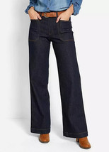 JOHN BANER Wide Leg Leg Dark Blue Denim Jeans  UK 16   (fm45-3) - £11.43 GBP