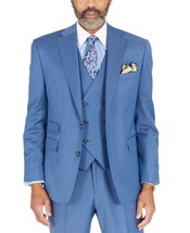 Tayion Collection Agordy Men&#39;s Blue Classic-Fit Wool Suit Separate Jacke... - £57.98 GBP