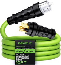 Gearit&#39;S 50-Amp Generator Extension Cord (10 Ft) Inline Nema 14-50P To Ss2-50R - £73.10 GBP