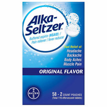 Alka-Seltzer Original, 2 Effervescent Tablets, 58 Pouches - $22.49