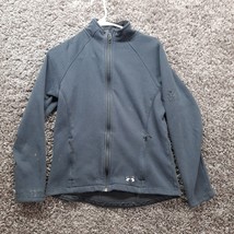 Under Armour Athletic Jacket Men Small Black Full Zip Pockets Long Sleeve - £9.39 GBP