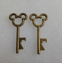 Mickey Mouse Bronze Color Skeleton Key Shaped Bottle Opener 2pc Lot NWOT - £6.33 GBP