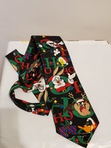 Looney Tunes Christmas Neck Tie Ho Ho Ho Holiday Bugs Daffy Taz - £11.97 GBP