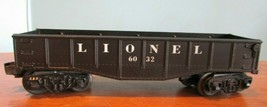 VINTAGE LIONEL 0 - O27 GAUGE  BOX TRAIN CAR W /BOX-BLACK  GONDOLA 6032 - $36.00