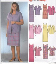 Simplicity Sewing Pattern 7076 Jacket Sheath Sleeveless Dress Misses Size 8-14 - £7.27 GBP