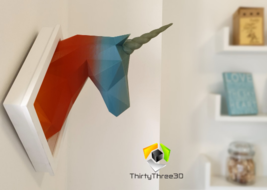 3D Printed Unicorn Head in a Frame - $47.78+
