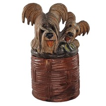 Vintage Anri Italy Skye Terrier Humidor Box Hand Carved Tobacco Jar Rare *Flaw - £374.11 GBP