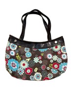 Thirty-One Brown Satchel Purse with Floral Skirt Base - $39.47 CAD