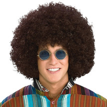 Forum Novelties Men&#39;s Jumbo Afro Hippie Costume Wig, Brown, One Size - £40.66 GBP