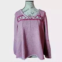 Free People Oversized Distressed Striped Sweater Size Small - $8.00