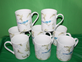 RW Royal Worcester Essentials Nectar Floral And Bird Pattern 8 Piece Coffee Mugs - £77.52 GBP
