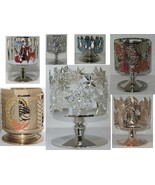 Bath &amp; Body Works 3-Wick 14.5 oz Pedestal Candle Sleeve Holder gold silv... - $51.03 CAD+
