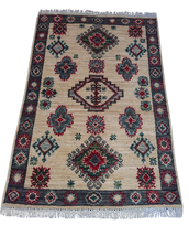 Oriental Afghan Tribal Turkmen Hand Knotted Bohemian Wool Rug 2&#39;7x4&#39;1 - £222.17 GBP