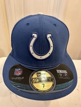 Nwt Nfl Indianapolis Colts Logo On Field Fitted Cap Hat New Era 59FIFTY 5950 7 - £27.69 GBP