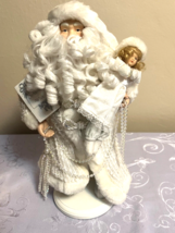Father Christmas snow white VICTORIAN Santa  Winter figurine - £19.41 GBP