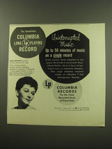 1949 Columbia LP Record Ad - Mary Martin - Uninterrupted Music - $18.49