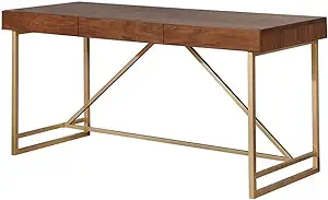 Sr03Cm-Dk6447 Desk, Light Walnut, Gold - $840.99