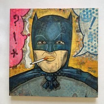 “Batman With A Cigarette” Dr. Smash Pop Surrealism Original Street Art Painting - £373.69 GBP